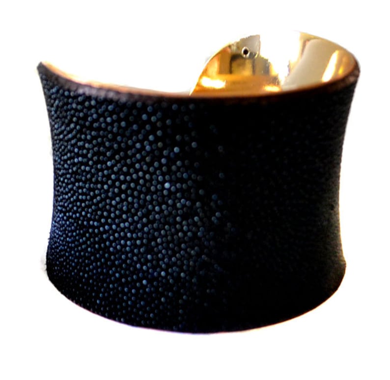 Black Stingray Gold Lined Cuff Bracelet by UNEARTHED image 5