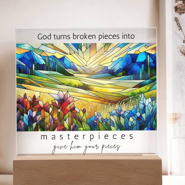Christian Gifts Acrylic Plaque, Faith Inspired Masterpieces Home Decor, Religious Housewarming Gift, Spiritual Encouragement God Jesus Gifts