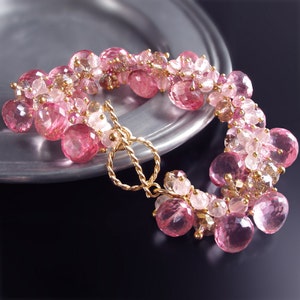 Custom Made to Order - Mystic Pink Topaz Bracelet with Pink Tourmaline, Rose Quartz, Pink Zircon, and Champagne Quartz