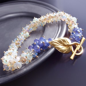 Opal und Tansanit Armband - Gefrorene Iris