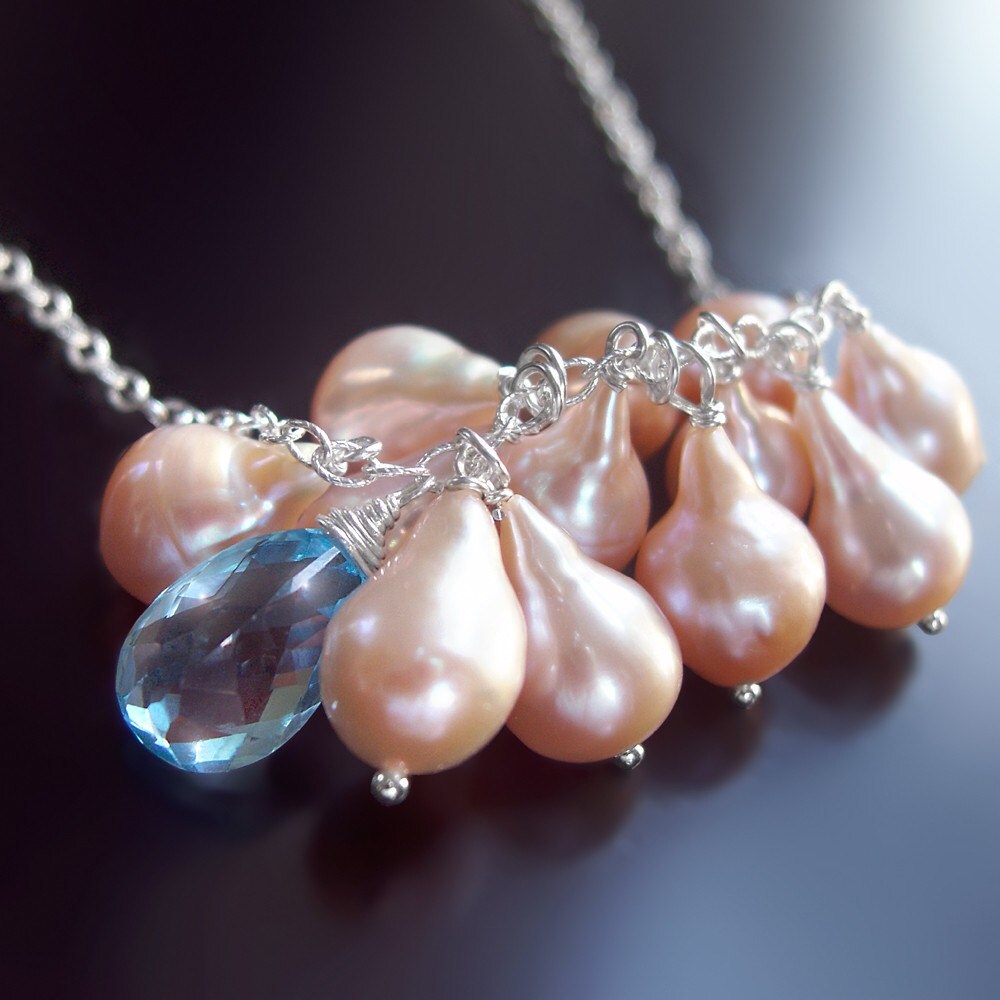 アクセサリー Baroque Pearl Cloud Necklace CUSTOM Made to Order - Baroque Pearl Cloud Necklace With