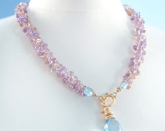 Custom Made to Order - Stunning Ametrine and Swiss Blue Topaz Necklace
