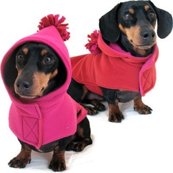 Eco Dog Coat - Recycled Pink Red Fleece - Medium