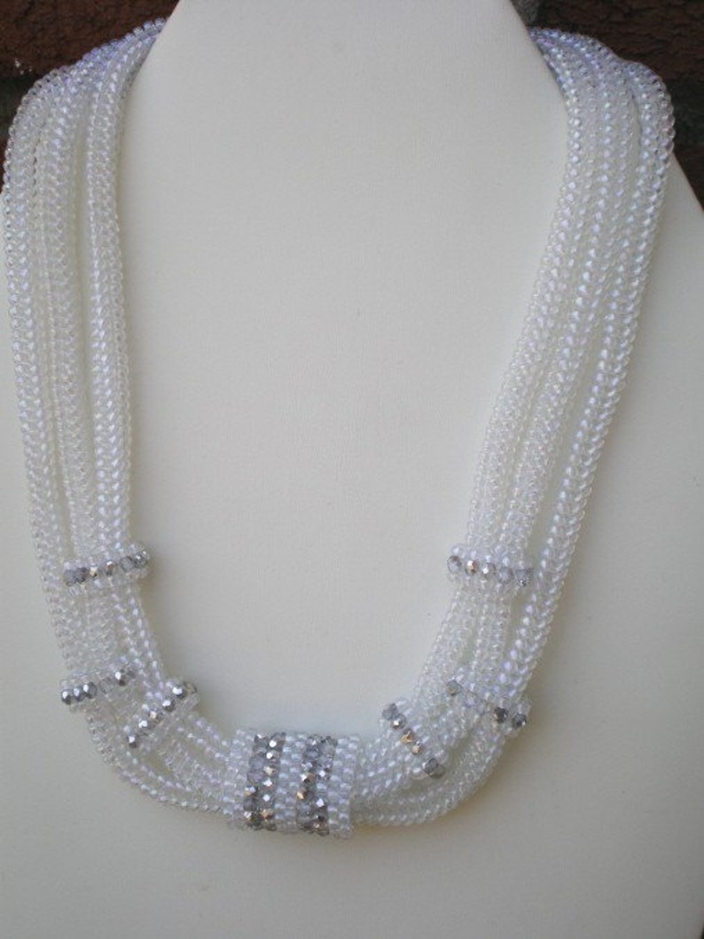 3 Strand tubular herringbone necklace Etsy