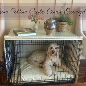 Dog Crate Cover Boho Shibori Dot Blue Multiple Fabric Colors Minimalist Kennel Cover Made to Order USA zdjęcie 8
