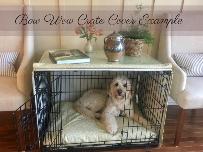 Dog Crate Cover Boho Shibori Dot Blue Multiple Fabric Colors Minimalist Kennel Cover Made to Order USA zdjęcie 8