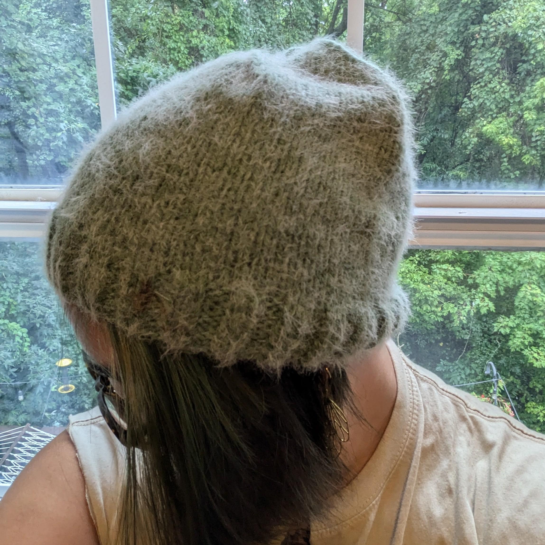 Sage Green Hand Knit Beanie/skullcap Fall or Winter Hat - Etsy display picture 3