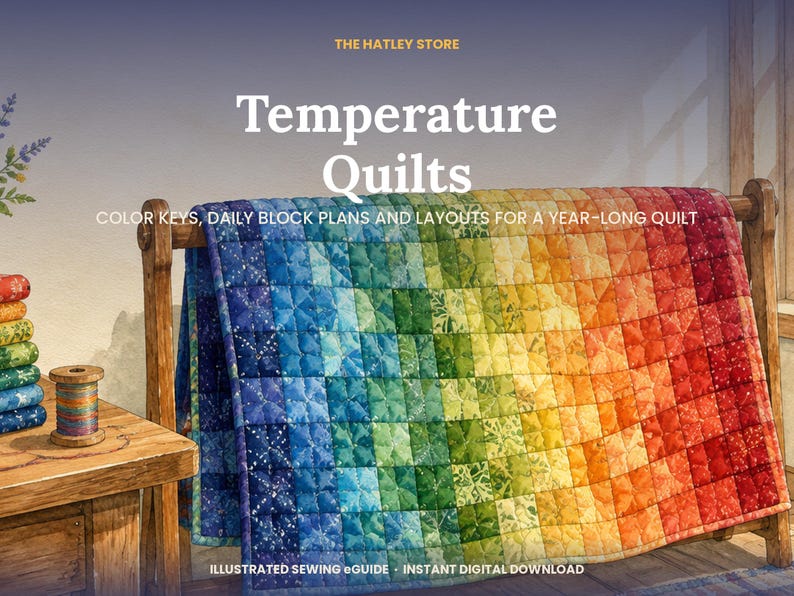 Us$100 Keyboard Layout Temperature Quilt Guide, Color Key, Daily Block Plans, Layouts, Yardage ...