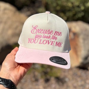 Excuse me You Look Like You Love Me Hat, Ella Langley Inspired Hat, Country Song Snapback, Embroidered Suede Bill Hat, Flirty Western Hat