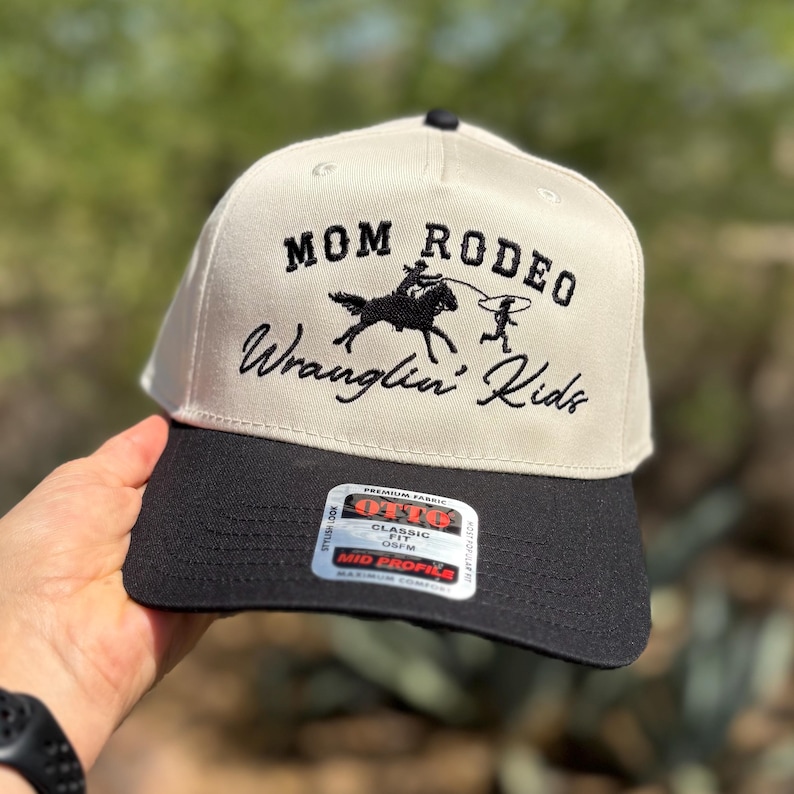 Mom Rodeo Wranglin' Kids Snapback: Embroidered Trucker Hat image 6
