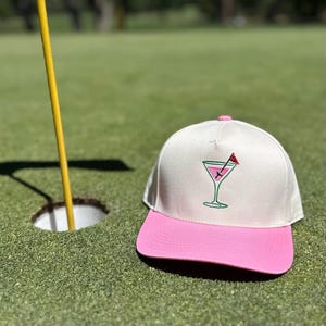 19th Hole Hat, Golf Martini Hat, Fun Golf Snapback, Embroidered Golf Hat, Golf Girl Hat, Golf Lifestyle Cap, Otto 31-069 Snapback
