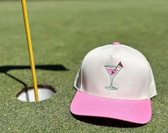 Golf Martini Snapback Hat: 19th Hole Embroidered Cap
