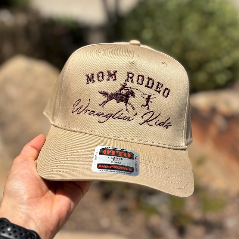 Mom Rodeo Wranglin' Kids Snapback: Embroidered Trucker Hat image 7