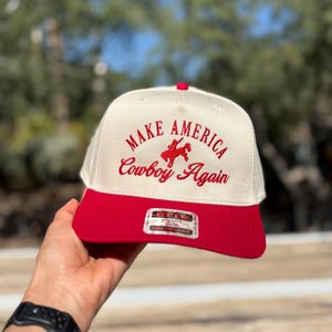 Retro Rodeo Make America Cowboy Again Embroidered Flat Bill Mesh Western Hat Ca Make America Cowboy Again Hat - Etsy main image 4