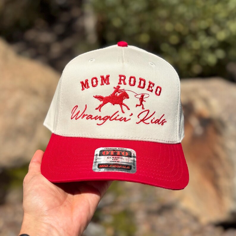Mom Rodeo Wranglin' Kids Snapback: Embroidered Trucker Hat image 5
