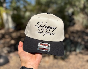 Chapeau Happy Hour - Chapeau snapback classique brodé - Chapeau pour boire amusant - Snapback Otto 31-069 personnalisé