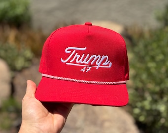Casquette de golf Trump 47 | Bonnet Performance Hydro Rope | Snapback résistant à l&#39;eau | Casquette Trump 2024 | Casquette style golf athlétique | Léger et patriote