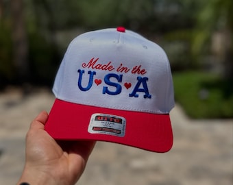 Made in USA Trucker Hat: Red White & Blue Embroidered Snapback