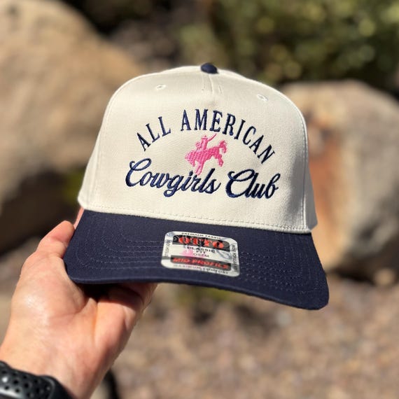 Embroidered Cowgirls Club Snapback Hat: Pink Bronco - Otto  display picture 3