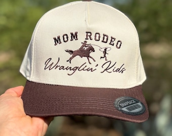 Mom Rodeo Wranglin' Kids Snapback: Embroidered Trucker Hat