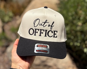 Out of Office Hat – Custom Embroidered Trucker Hat, Vacation Hat, Lake Day Hat, Out of Office Cap, Funny Summer Hat, Travel Hat