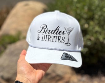 Birdies and Dirties Hat, Golf Snapback Hat, Fun Golf Hat for Women, Dirty Martini Hat, Golf Hat