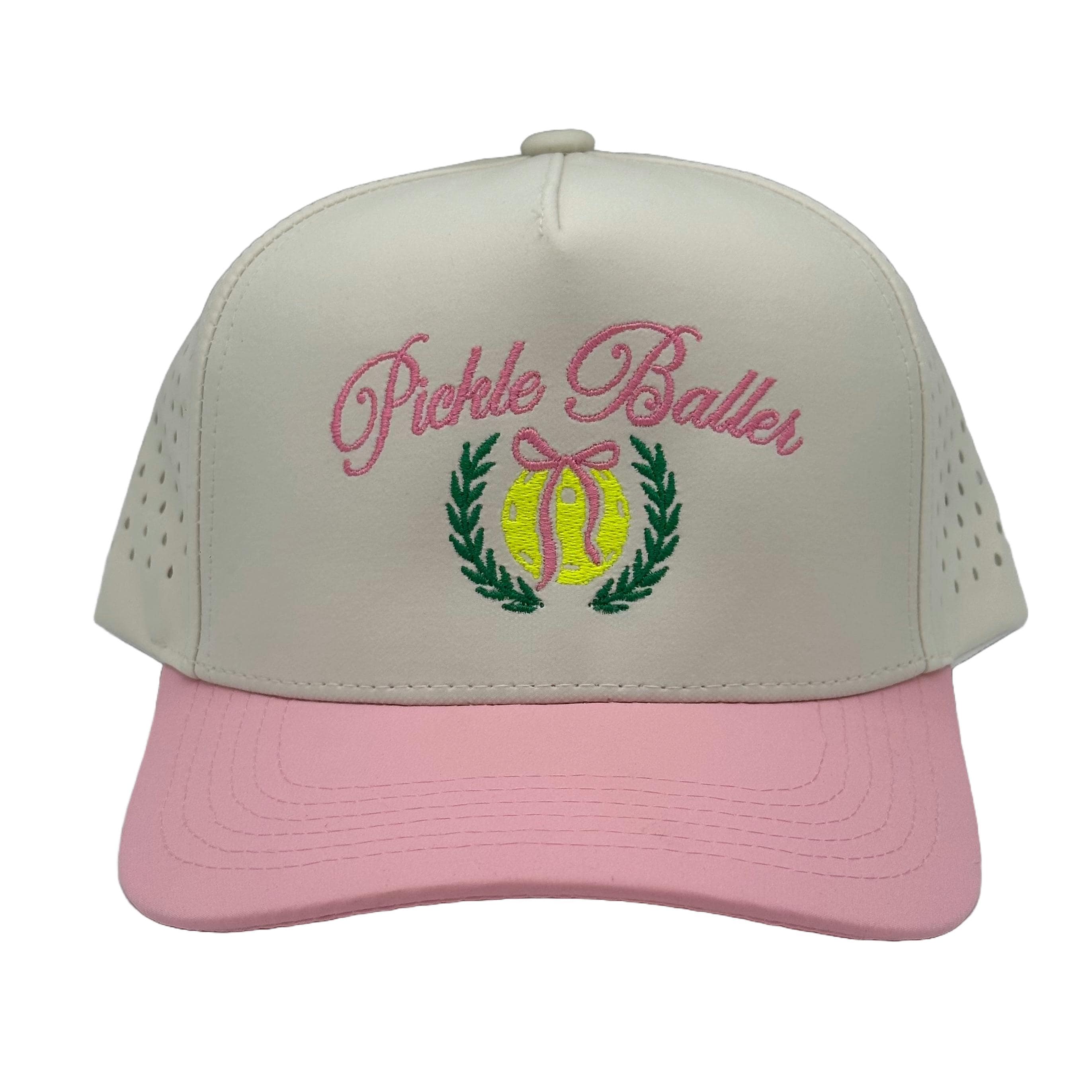 Pickle Baller CREAM/PINK Performance Hat, Pickleball Hat for  display picture 3