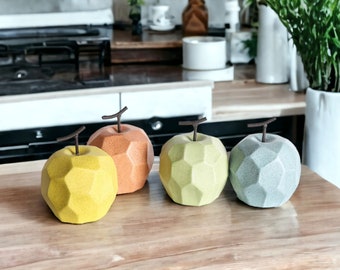 Ceramic Pear and Apple Abstract Fruit Ornaments ∙ Interior Office Desk Accessories