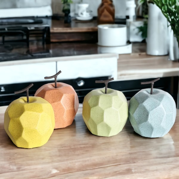 Décorations abstraites de fruits poire et pomme en céramique ∙ Accessoires de bureau d'intérieur