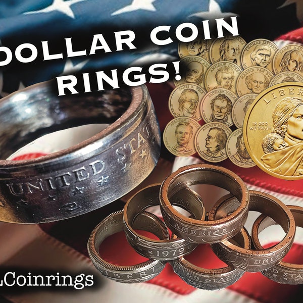 Dollar Coin Rings, Hand Crafted and Made to Order. Bronze and Silver Options Available!