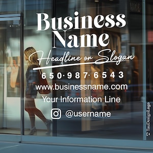 Lettering Vinyl Decals Storefront Personalized Business Outdoor Window Signage Transfer any Text Information Lines Logos and Graphic Design
