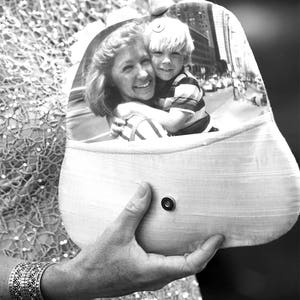 Personalized Photo Clutch, Mother of the Groom Gift, Silk Dupioni Wedding Bag