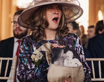 Personalized Photo Clutch: Mother of the Groom Gift, Silk Wedding Bag