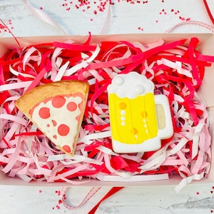 Pizza and Beer Valentine Cookies