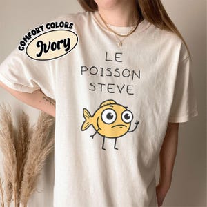 Koszulka Le Poisson Steve Funny Fish dla dzieci, kobiet i mężczyzn, słodka francuska koszulka z memem ryb, dziwaczna koszulka z humorem zwierzęcym, głupi oceaniczny żart graficzny Top