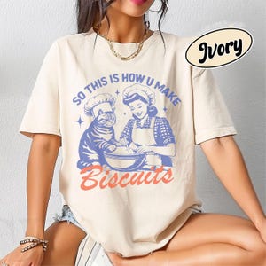 So This Is How You Make Biscuits Funny Meme Cat Shirt, Retro Baking Cat Graphic Tee, Cute Kitty Humor T-Shirt for Cat Lovers