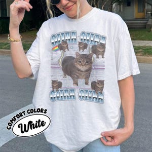 OIIA OIIA Cat Spinning Meme T-Shirt, Funny Trendy Cat Lover Tee, Viral Internet Cat Graphic Shirt, Quirky Feline Humor Top for Meme Fans
