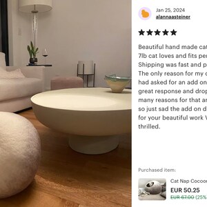 Handgemaakt ambachtelijk wollen kattengrotbed - luxe huisdiercocon in roestoranje voor modern interieur afbeelding 9