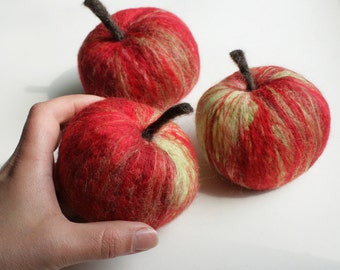 PDF Tutorial for a needle felted Apple - guide how to make - step by step instruction