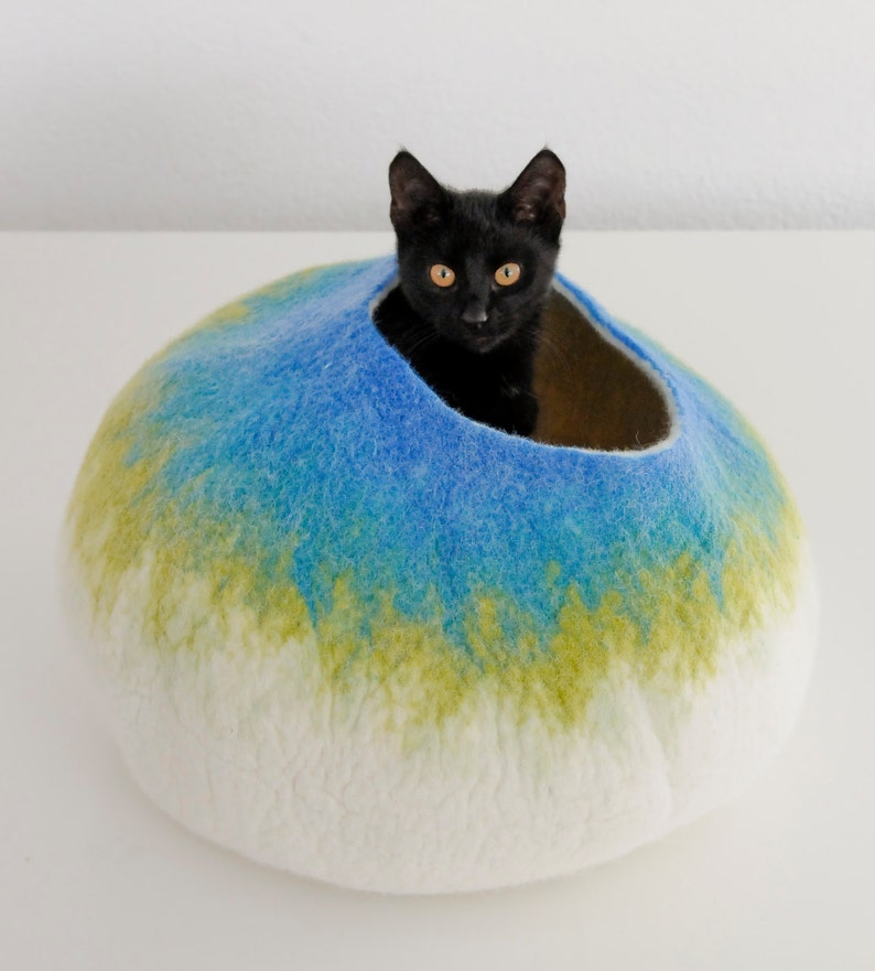 Wool Cat Cocoon Washable Cat Cave Pet Bed Kitty House Etsy