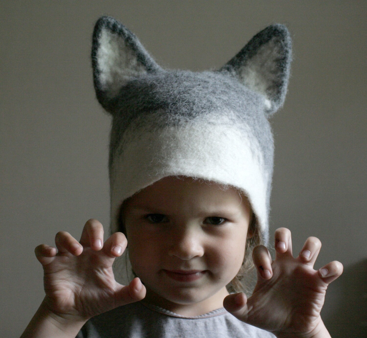 Felt Wolf Hat Hand Felted Wool Men's or Women's Etsy