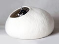 Felt Cat Bed, Dog Cave, Kitty House, Pet Furniture, Cat Nest / High Quality Hand Felted Wool / White / Crisp Contemporary Modern Design product logo