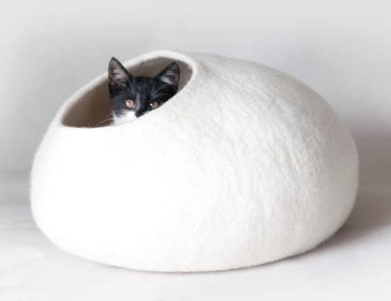white cat bed