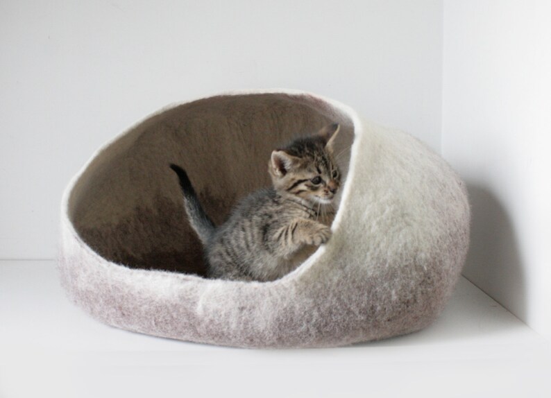 100 Wool Modern Dog Bed Cat Bed Cat Cave Wool Cat House Etsy
