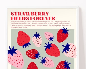 Strawberry Fields Forever Poster | Giclee Print, Beatles Wall Art