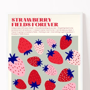 Strawberry Fields Forever Beatles Wall Art: The Beatles Poster, Song Lyrics Digital Download, Digital Prints, Instant Download, digital file