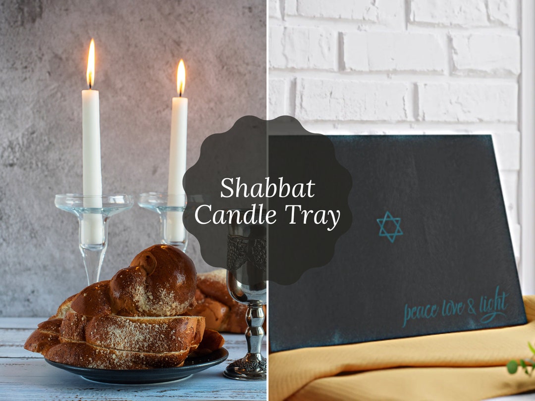 Peace Love & Light Shabbat Candles Wax Drip Tray 11 X 8 Etsy