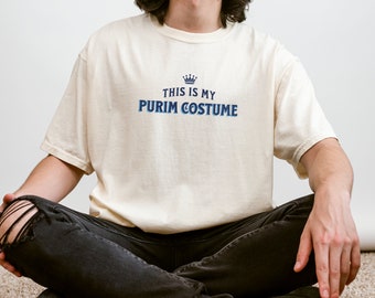 Purim Costume Shirt: Vintage-Style Retro Jewish Tee - 'This is My Purim Costume' - Fun Apparel for Adults Unisex Women Men