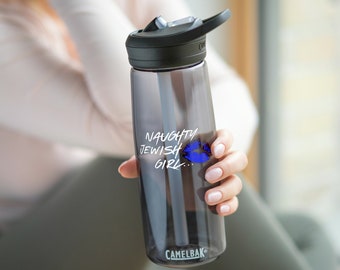 Jewish Pride CamelBak Eddy® Water Bottle | Naughty Jewish Girl Graffiti Design with Blue Lips | Self-Love & Feminist Statement Hydration