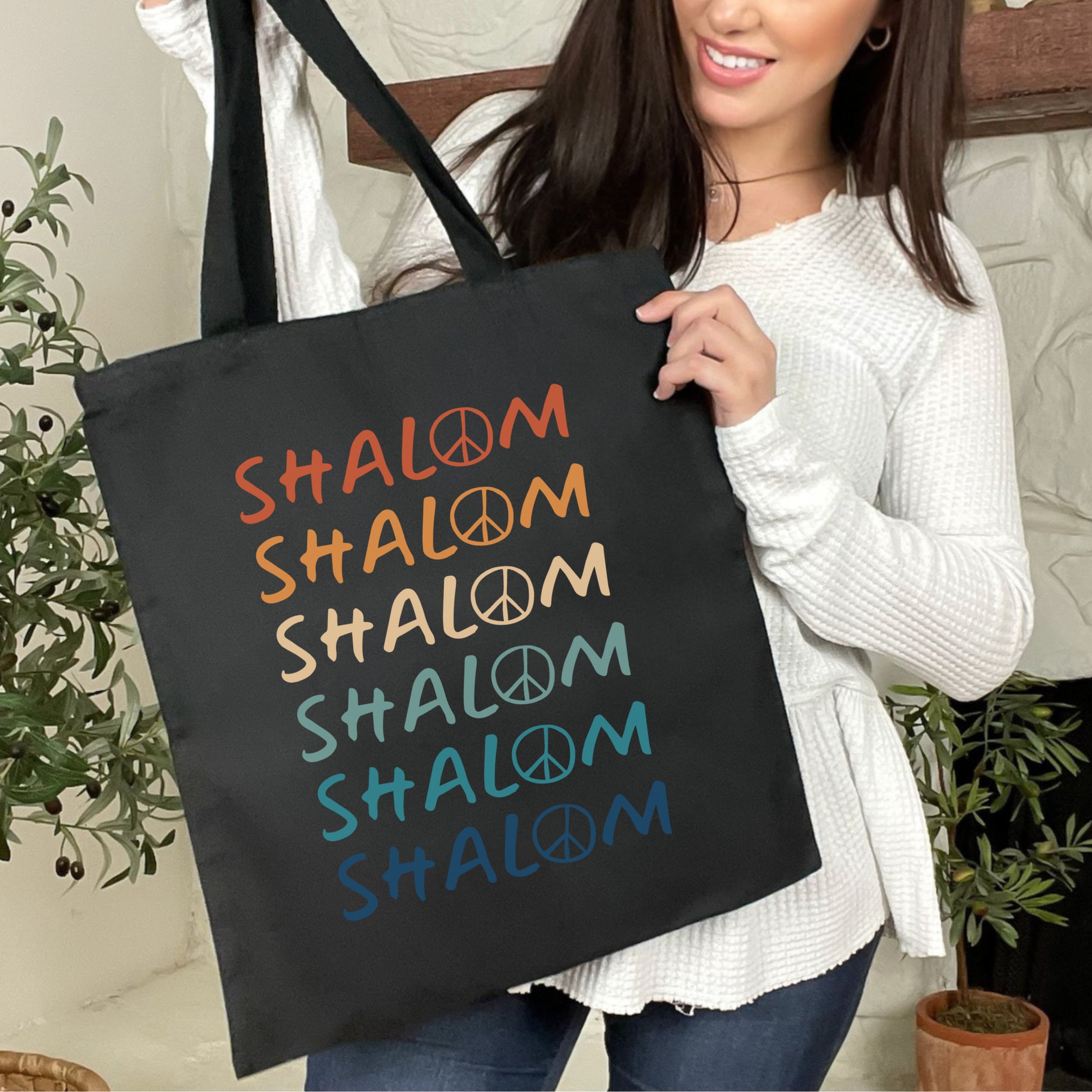 SHALOM☆SHALOM LOGO BAG Amazon.com: Shalom - Jewish Pride Sign Language-ASL Tote Bag